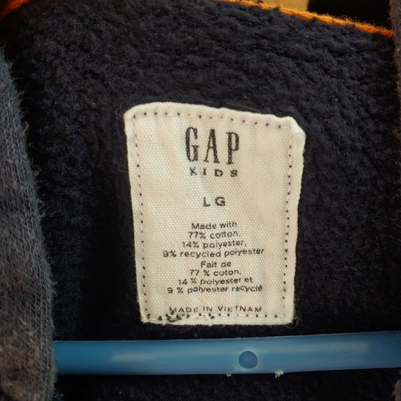 (2 for $20) Gap blue zip up hoodie youth size large - Picture 5 of 6